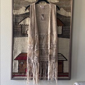 NWT Love 21 - Forever 21 Cream Boho Vest